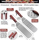 Romanticist 8Pcs Grillspachtel Plancha Kit Edelstahl Grillbesteck – Schwerer Edelstahl Profi Grill-Spachtel – Bild 2