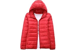 YAOTT Plumífero para Mujer Ultra Ligero, Chaqueta Portátil Abrigo De Plumas con Capucha