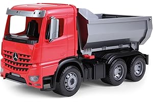 LENA - Worxx Mercedes Benz Arocs Ribaltabile Veicolo Giocattolo per 3+ Anni Bambini, Rosso/Grigio