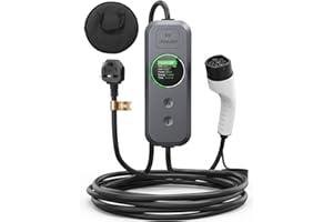 EV Charger Cable Type 2 to 3 Pin Plug, 5M 3.5kW Electric Car Charger, 8/10/13/15/16A Adjustable Type 2 Charging Cable, EV Charger with LED Indicator, Ev Charging Cable for EV & PHEV