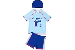 SEAUR Maillot de Bain 2 Pièces Garcon 3-8 Ans Anti UV Ensemble de Plage Surf Enfant Garcon Haut + Shorts de Bain Piscine Natation UPF 50+