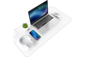 Diaryan Tappetino da scrivania trasparente di marca Amazon, 60 x 40 cm, tappetino da scrivania grande, antiscivolo, impermeabile, con bordi arrotondati, tappetino per mouse per bambini per ufficio e