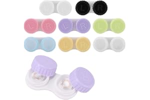 Bwetomk 8Pcs Contact Lens Cases, Contact Lens Holder, Portable Leak-Proof Contact Lens Container, Colorful Contact Lens Soaking Storage Case with L and R Caps for Daily Travel Outdoor Work