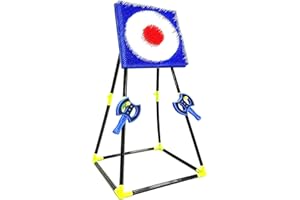 Rexco 18 inch Axe Throwing Game Safety Axe Darts Bristle Target Board Set Kids Childrens Adult Party Carnival Fun Activity Indoor Outdoor Backyard Stand