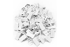SUBTAVIK 50 Stück Vorhangclips, Vorhangclips mit Haken, Metallclips für Vorhänge, Duschvorhangclips, Lichtaufhänger, Drahthalter für Heimdekorationen, Badezimmer, Duschvorhangdekore (Weiß)