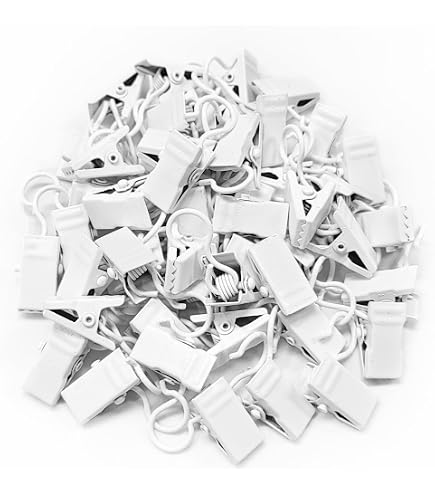 Clip Per Tende In Acciaio - 60 Pezzi Con Ganci Per Decorazione
