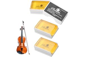 NIRJIK Colophane Naturel Violon Violoncelle 3 Pièces, Rosin à Faible Poussière pour Amélioration du Son, Résine Naturelle Anti-Poussière, Accessoire pour Instruments à Cordes Frottées avec Boîte de Rangement