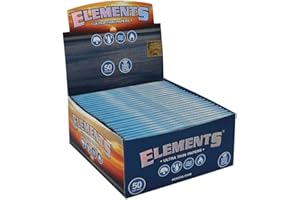 SMOKERHONTAS Elements Ultra Thin King Size Slim Rolling Papers aus Reispapier / 32 Longpapers pro Packung (50 Packungen)
