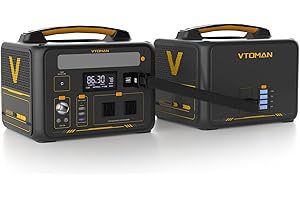 VTOMAN Jump 600X Centrale Elettrica Portatile con Batteria Supplementare - 600W/939Wh LiFePO4 Batteria Power Station, PD 60W USB-C, 2 Uscita CC Regolate da 12V/10A per Campeggio, Emergenza, Viaggio