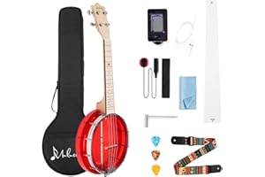 Mulucky 4 String Banjolele, Banjo Ukulele Concert Size 23 inch, Beginner Kit with Truss Rod Gig Bag Tuner String Strap Picks - BU80R