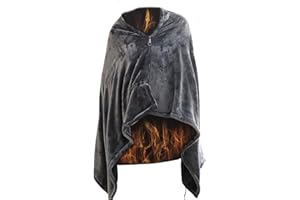 ZYNCUE Manta térmica eléctrica portátil con carga USB, chal grande con cremallera, 3 niveles de temperatura, lavable a máquina, manta de calentamiento rápido para coche, oficina, hogar, camping