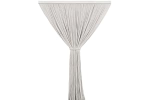 Il Gruppone Passione Casa Tenda Antimosche per Porta Finestra a Pannello con Telaio in PVC, in più Colori, Moschiera con Corde a Pallini per Esterno Interno Fili a Caduta - Bianco - 120 x 220