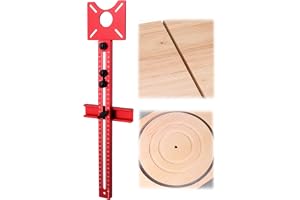 QWORK® Justerbar fräskompass i aluminium, multifunktionell fräsmallfräs för cirklar och raka linjer - stråle 90 mm till 370 mm - kompatibel med Makita