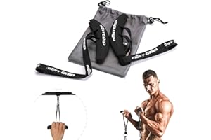 Vakiorn Fitness-Griffe, Rudergriff mit Verstellbar Widerstandsband, Kabelzug Griffe Kabel Befestigung Trainingsgriff für Anwendbar Auf Klimmzugstangen, Latzug Griff und Kabelzug Griffe