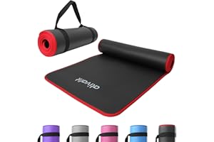 ATIVAFIT NBR Yoga Mat - 10MM Thick, 183cm x 61cm Non Slip Mat with Strap, Ideal for Pilates, Sit Ups, Planks, Stretching, Push Ups and More