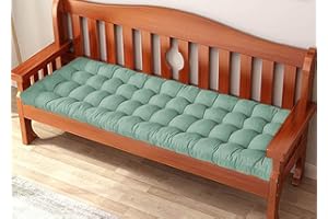 Waigg Kii Thick Garden Bench Cushion Pad 2/3 Seater,100/120cm Rectangle Cotton Garden Bench Seat Cushions Pad for Chaise/Swing/Outdoor/Indoor (120x50cm,Light green)