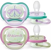 Philips Avent Ultra Air Night Shines in the Dark Night Pacifier 0-6 Months Girl Scf376/19