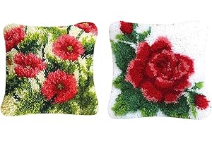 CHIWANJI 2 Set Knüpfpackung Knüpf- Knüpf 40x40 cm DIY handgemachtes , Erwachsene, Anfänger