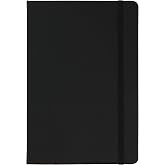 Amazon Basics Blank Executive Notebook, 240 Pages, Leather Hardcover, A5 (14.5 cm x 21.3 cm), Black