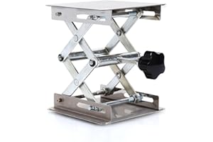 ELPRICO Lab Scissors Jack,100X100mm Stainless Steel Platform Lab Lift Stand Table Stand Rack Scissor for Science Experiment