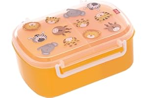 Sigikid 25133 Fiambrera Zoo OnTour sin BPA, recomendada a partir de 2 años, color amarillo