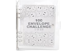 APOMOONS 100 Envelope Challenge Binder, Umschläge Challenge Binder, Lustiger Budgetordner zum Sparen von €5,050 mit Geldumschlägen, Spar Challenge für Budget Planer (Lächeln)