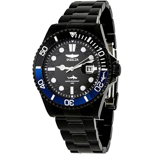 Men's Quartz Watch Invicta Men's Aviator Watch - 45mm Blue Silicone Quartz Timepiece 45mm Blue Dial Watch