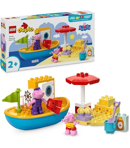 BIG Bloxx Set Con Motore E Peppa Pig - 40 Pezzi In Polipropilene, Per Bambini 18+ Mesi, Colore Rosso