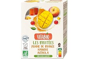 Vitabio - 100% Fruits - Gourdes Pomme de Provence Mangue Acérola 4x120 g - BIO