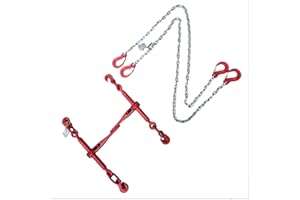 HZ HEBEN-ZURREN 2X Zurrkette 2-teilig verzinkt GK8 + Ratschenlastspanner | 8mm/10mm | EN 12195-3 | Ladungssicherung LKW Set (3m - 8mm)