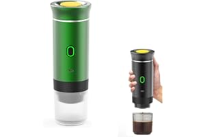 XOEMINOR Cafetera de café portátil, 3 en 1 cafetera de café de café expreso eléctrica de viaje, compatible con cápsulas pequeñas y grandes y café molido, carga USB para 12 V coche y camping (Verde)