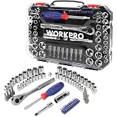 WORKPRO WP202566 1/4'&rsquo; 3/8&rsquo;&rsquo; Metrik/İn&ccedil; 63 Par&ccedil;a Cr-V Profesyonel Lokma Takımı