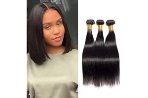 Tissage bresilien en lot 8 8 8 pouces Tissage Cheveux humain naturels meches Bresiliennes lisse extension Cheveux Straight Hair Bundle