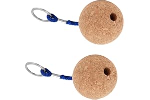 Apofly Flottant Cork Boule Keychain Dynamisme Flottant liège Porte-clefs légère de 50 mm Porte-clés en Bois Sport Boule d'eau Accessoires 2PCS