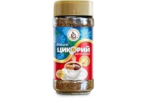 ROSHEN Zichorie | löslich | Glas | 150g | granuliert | Kaffeeersatz | Russkij Tsikorij | Russischer Chicorée | koffeinfreies Getränk