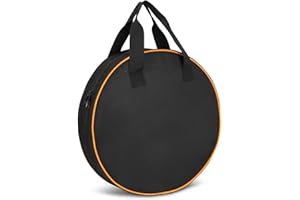 PERSENTU Waterproof Heavy Duty Cable Storage Bag Camping Cable Organiser Bag-Large Capacity, Campervan Caravan Hook-Up Lead Organiser Case Ideal EV Charging Cable Storage Bag (with Orange Edge)