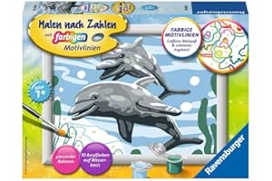 RAVENSBURGER SPIELEVERLAG Malen nach Zahlen. Freundliche Delfine