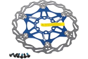 Newgoal Disco Freno a Disco per Bicicletta, 160mm Disco Freno per Bicicletta Mountain Bike Disco Freno flottante Blocco Centrale Accessori per Biciclette(Blu)