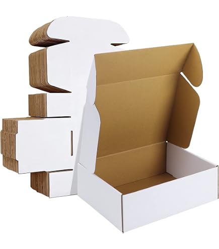 200 Pack White Corrugated Shipping Boxes – 10x4x3 – VALUEMAILERS Mailer Boxes