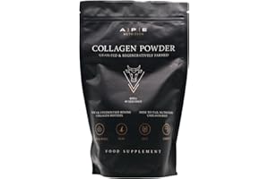 A | P | E APE Nutrition Collagen Powder Peptides - Type 1 & 3 Bovine Collagen Protein, 100% Grass-Fed & Finished, Ancestral Supplement UK, Unflavoured, Improves Hair Skin & Nail Health