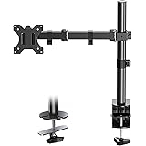 Amazon Brand – Eono Single Monitor Arm Desk Mount Height Adjustable PC Monitor Stand Mount Fits Most Monitors up to 27" with