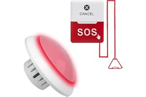 KOQICALL Disabled Emergency Alert Bathroom Toilet Alarm Caregiver Pager 1 Corridor Lamp Receiver 1 Red Triangle Pull Cord Call Button for Elderly / Patient / Senior / Nursing Home / Personal Attention