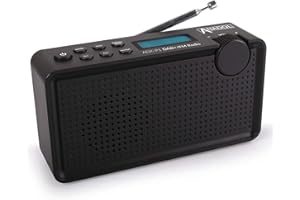 [ Test 2X GUT *] Anadol ADX-P1 DAB DAB+ Radio für UKW FM fähig, Radio tragbar - Kofferradio Stereo mit Akku - Digital Radio mit LCD-Display und 20 Senderspeicherplätze, Kopfhöreranschluss - schwarz