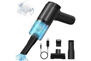 Yeegnar Handstaubsauger, 6500PA Absaugung Mini Auto Staubsauger, 120W tragbarer kabelloser Staubsauger wiederaufladbar für Fahrzeug, Haus, Computer, Tastatur, Tierhaare (Schwarz)