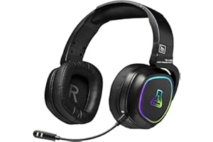 The G-Lab - Korp Promenthium - Auriculares Gaming Inalámbricos para Ps4/Ps5/Pc - Auriculares Gamer Inalámbricos de Baja Latencia - Retroiluminación RGB - Nuevo (Inalámbrico)