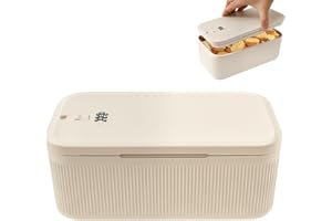 Foppla Small Lockable Storage Box with Combination Lock - BPA-Free Portable Safe for Medication, Cash, Phone Jail, Snacks, Food - Compact Container for Home Fridge, Office, Dorm, Travel (Beige)