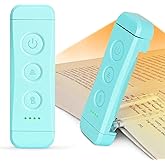 Glocusent USB Şarj Edilebilir Kitap Işığı, Kitapta G&ouml;z Bakımı Okuma Işığı Klipsi, 3 Renk ve 5 Parlaklık Kısılabilir, Taşınabi