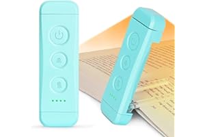 Glocusent USB Rechargeable Book Light, Eye Caring Reading Light Clip on Book, 3 kolory i 5 jasności ściemniania, przenośna i elastyczna, długotrwała do 80 godzin, idealna dla miłośników książek