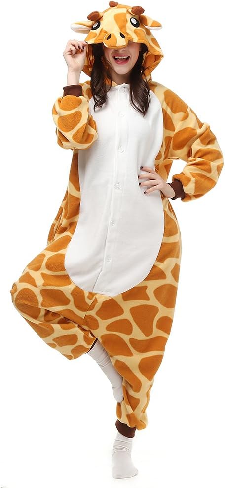 BGOKTA Disfraces de Cosplay para Adultos Pijamas de Animales One Piece Jirafa,LTY48