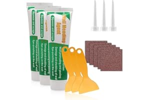 HSAJS Enduit de Rebouchage Élastique,Crème Réparatrice Murale Wall，pour La Réparation des Fissures et des Wall Mending Agent Repair Cream avec Grattoir et Buse Pointue pour Fissures Trous (300G)